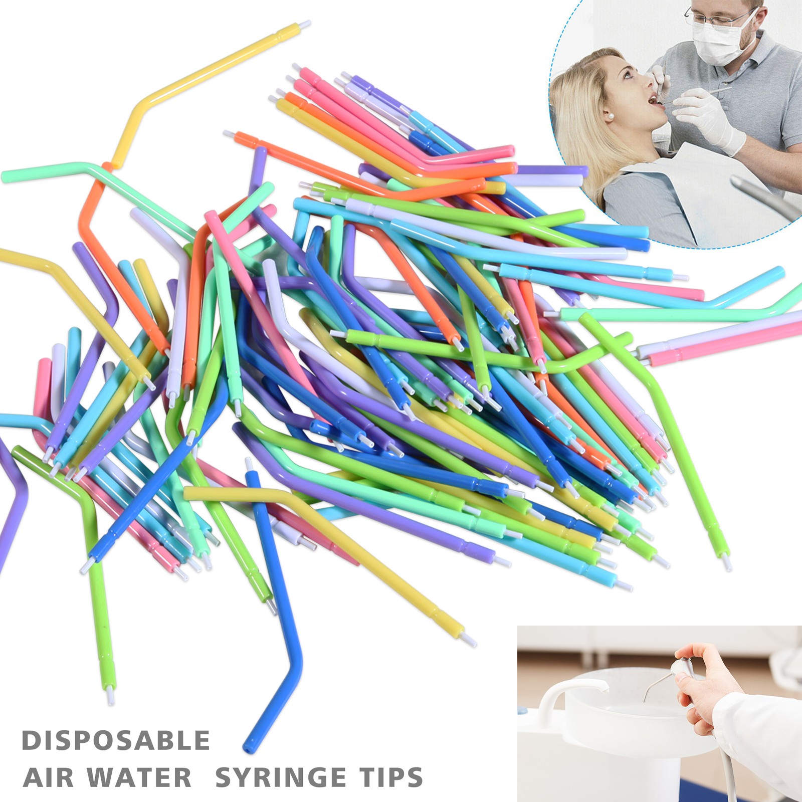 500 Pcs Dental Air Water Spray Triple Syringe Disposable Nozzles/Tips/Tubes
