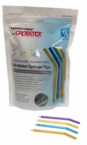CROSSTEX SPARKLE AIR WATER SYRINGE TIPS, ASSORTED COLORS, 250/BAG, BCSAWS