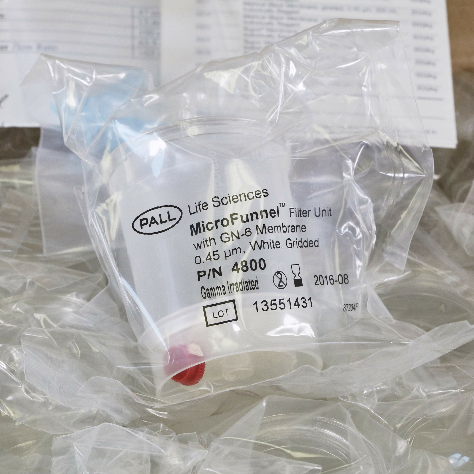 Pall MicroFunnel 100mL Filter Funnel 0.45um GN-6 Membrane #4800