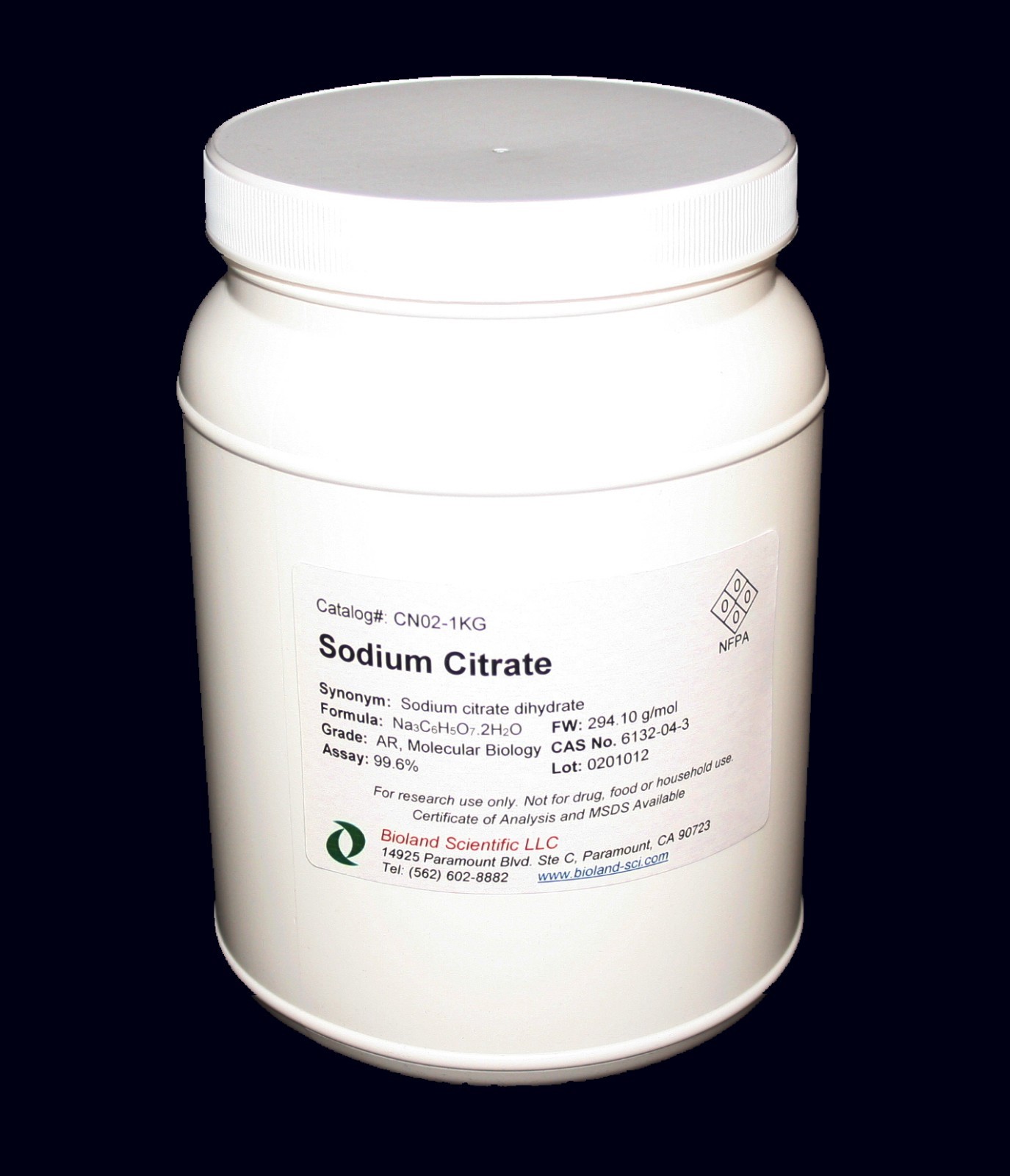 Sodium Citrate, AR/ACS, 99.6%, 100g – 25kg