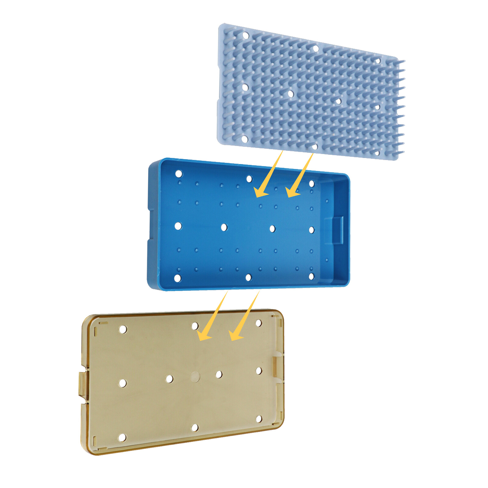 Silicone Sterilization Tray Disinfection Case Autoclavable Box L/M/S Instruments