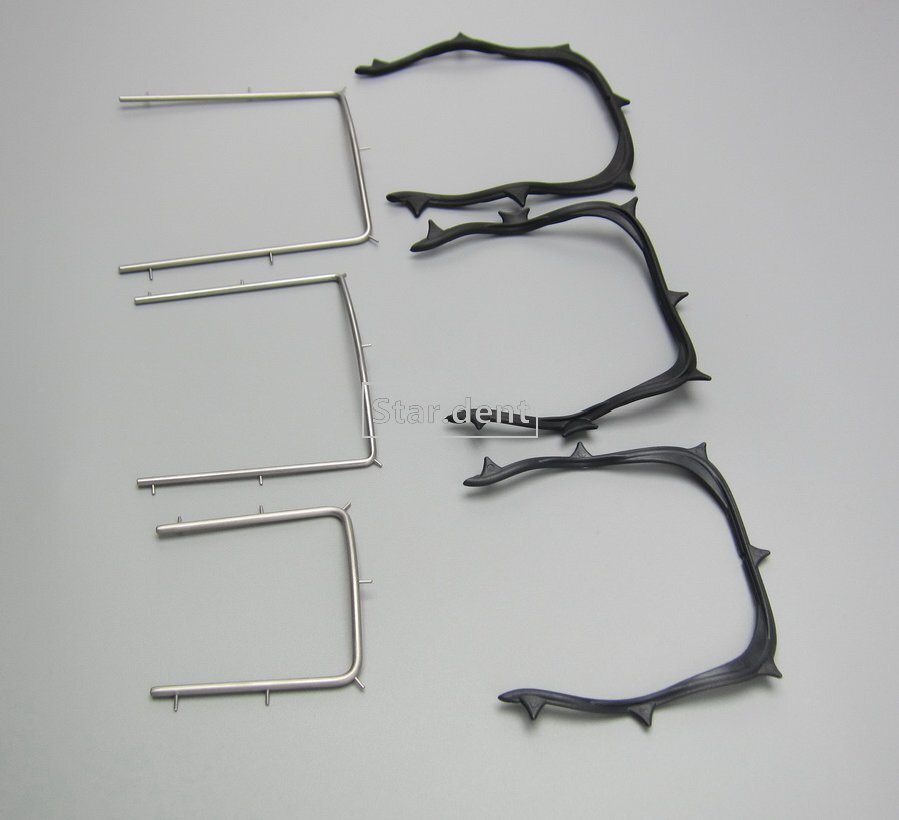 Dental Rubber Dam Sheet Frames Hager Light X-Ray Film Bracket Plastic Steel SML