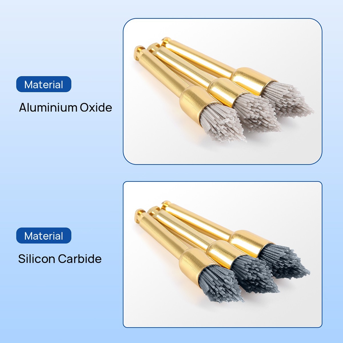 Dental Silicon Carbide Aluminium Oxide Polishing Prophy Brushes Sharp/Flat/Bowl