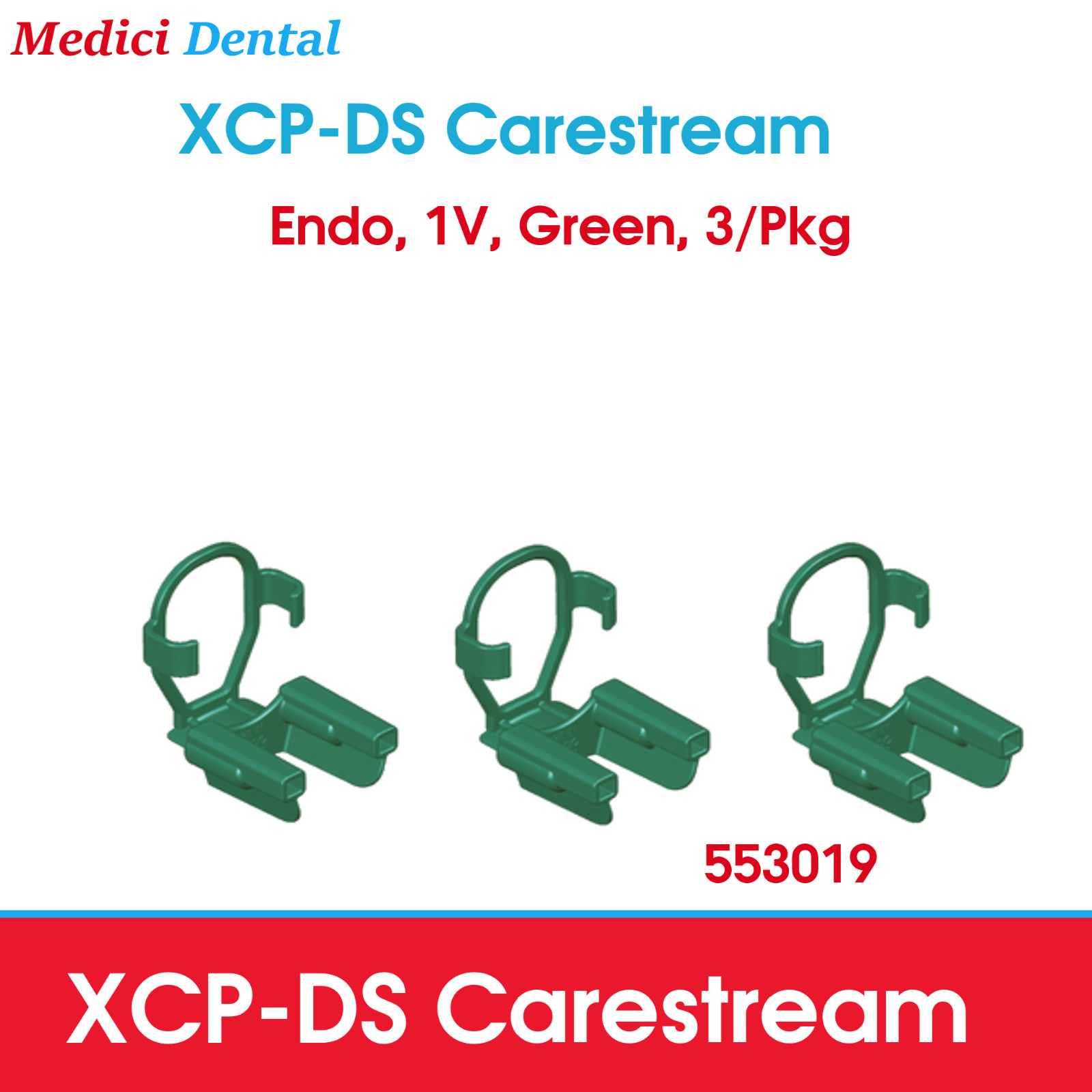 Dental X-Ray XCP-DS Carestream Kodak 6100 Sensor Holder 1V Endo, 553019, 3/Pk