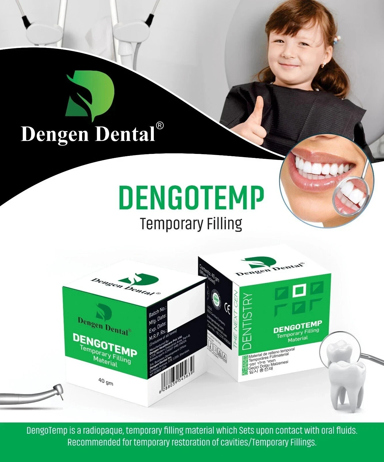 Dengen Dengotemp Temporary Dental Filling Dental Material