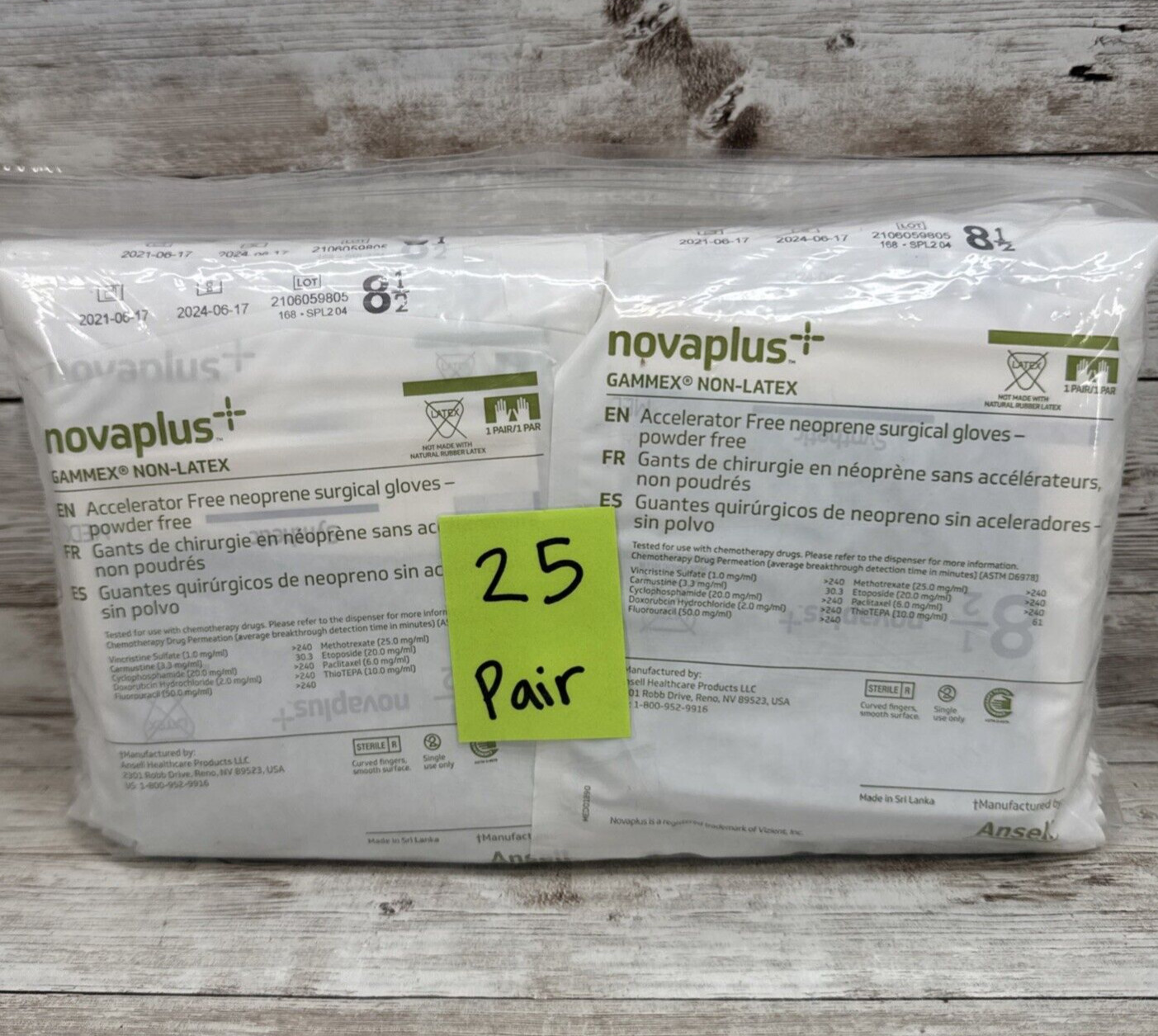 Gammex Non-latex Surgical Gloves Powder-Free *25 Pair* Size: 8.5 *See Date*