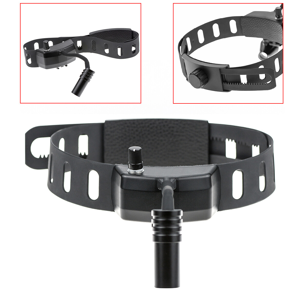 Black Dental 5W LED Binocular Headlight High Light Spot Leather Headband DY-005