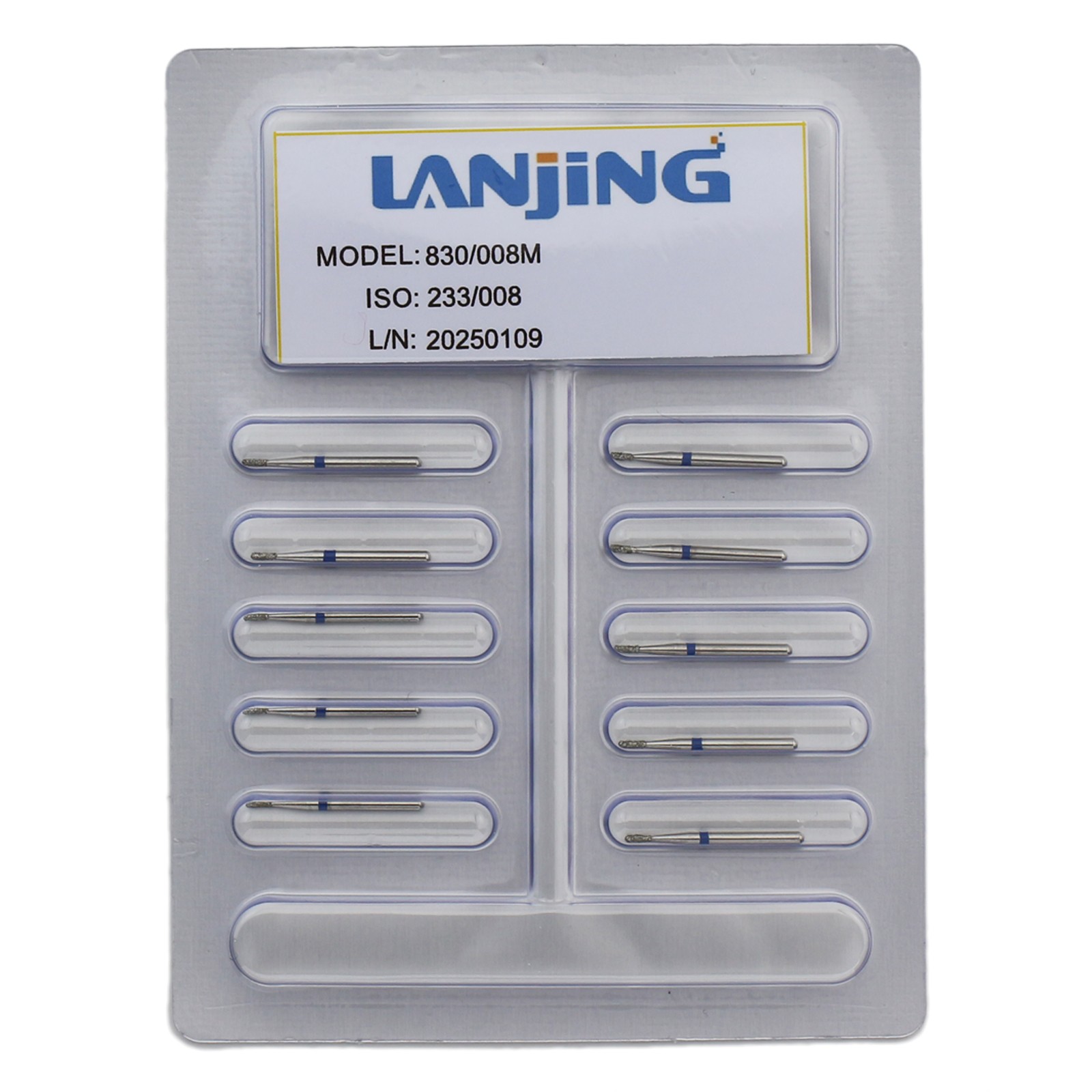 Dental 330 Diamond Bur 830/008M FG Pear Medium Grit Burs High Speed Burr 10Pc/PK