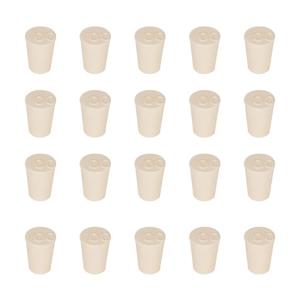 20 PCS Solid White Tapered Lab Rubber Stoppers Size #00 0.43×0.59×0.75 Inch