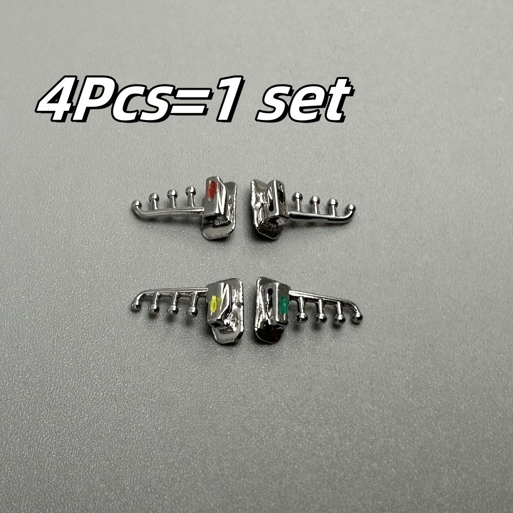 Dental Orthodontic Bondable Sgl Tube with auxiliary hole 4pcs/set hooks