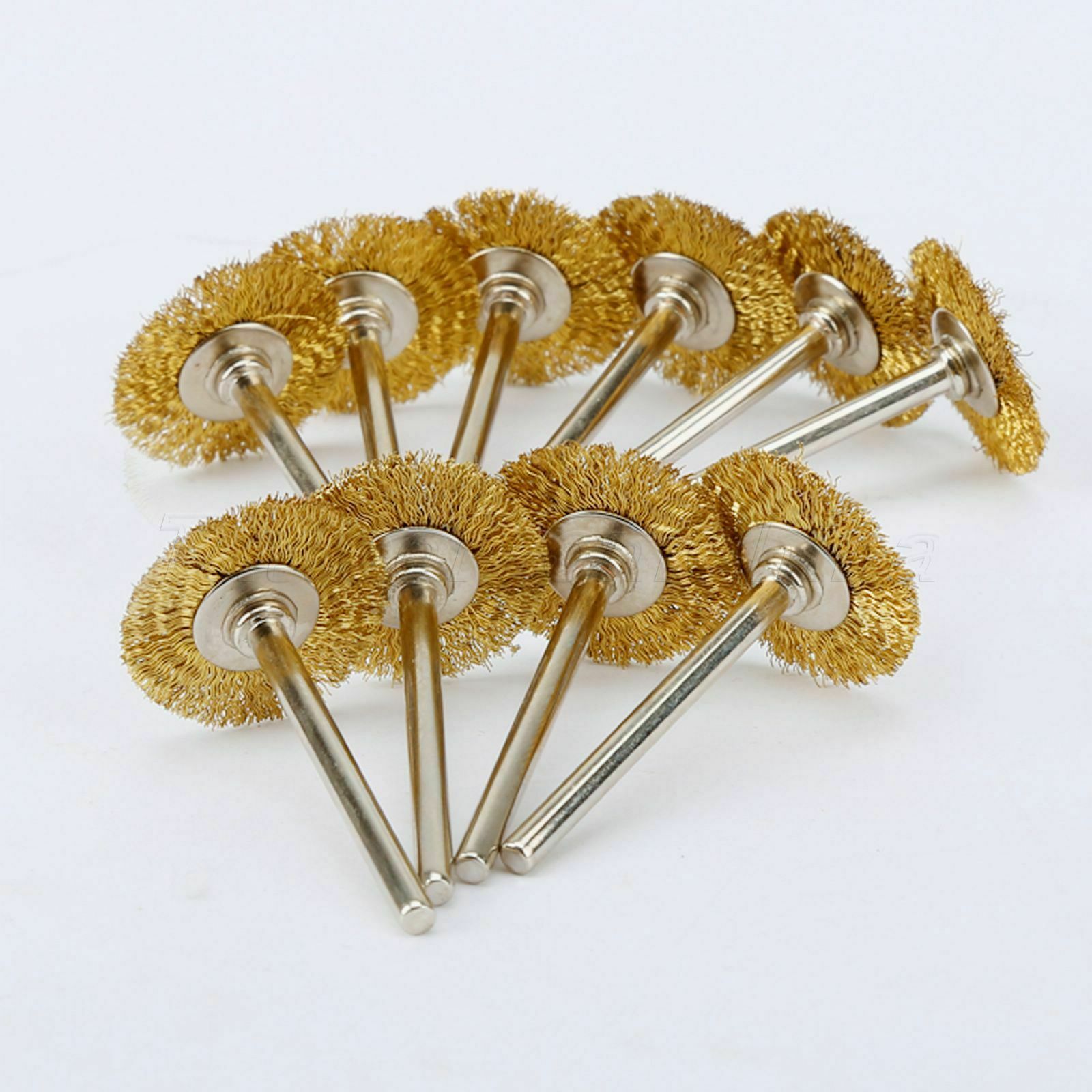 10pcs Copper Wire Brush Polishing Wheel for Dental Lab Rotary Tools 2.35mm Shank