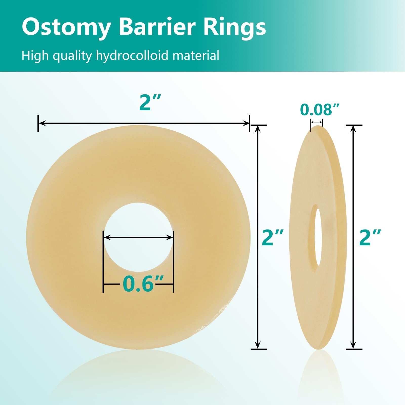 Ostomy Barrier Rings – Outer Diameter 2″ (50mm) 2mm Thickness,Moldable Ostomy…