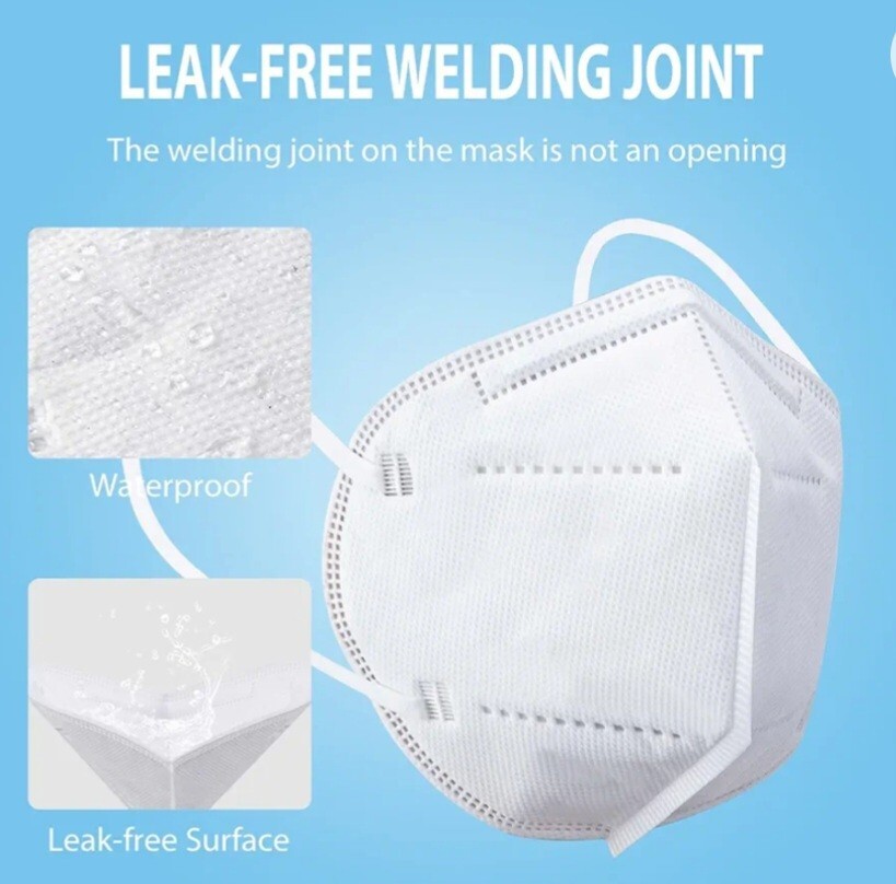 KN95 50 Pcs 5-Layer Disposable KN95 Face Masks Adult White Color New