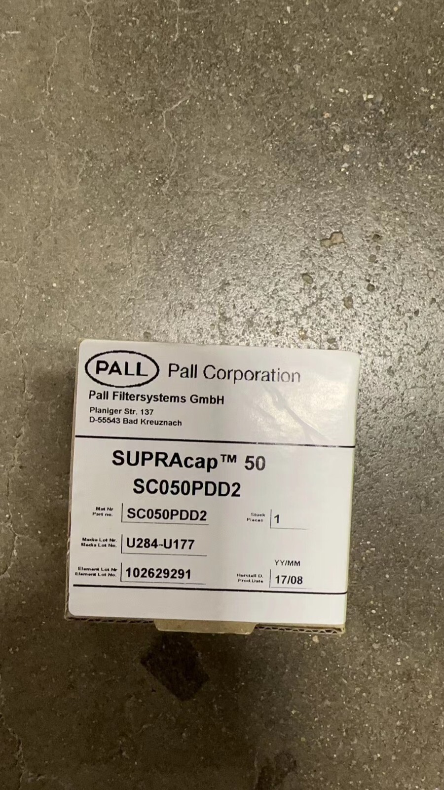 Pall SC050PDD2 Supracap 50 dual-layer media grade PDD2 0.2-0.8 µm