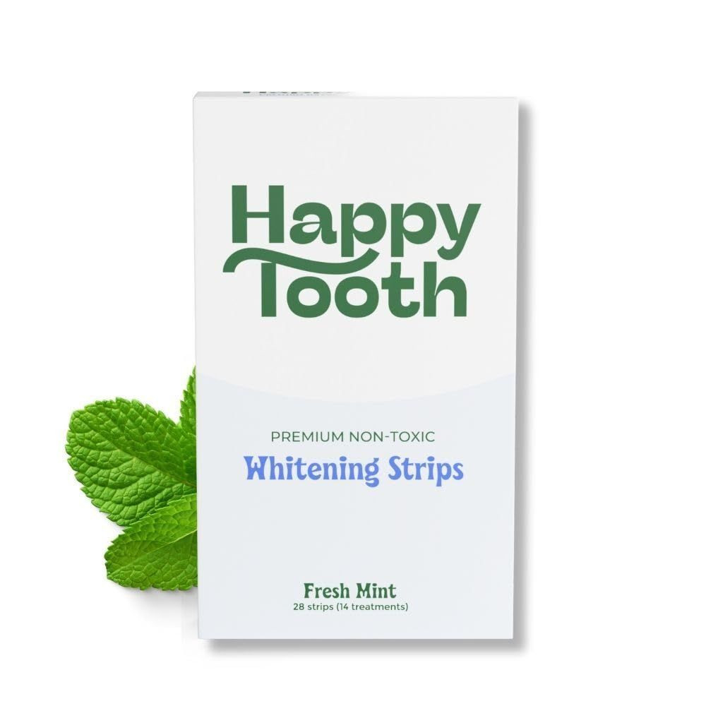 Happy Tooth Natural Teeth Whitening Kit, Strips for 28 Count (Pack of 1), Red