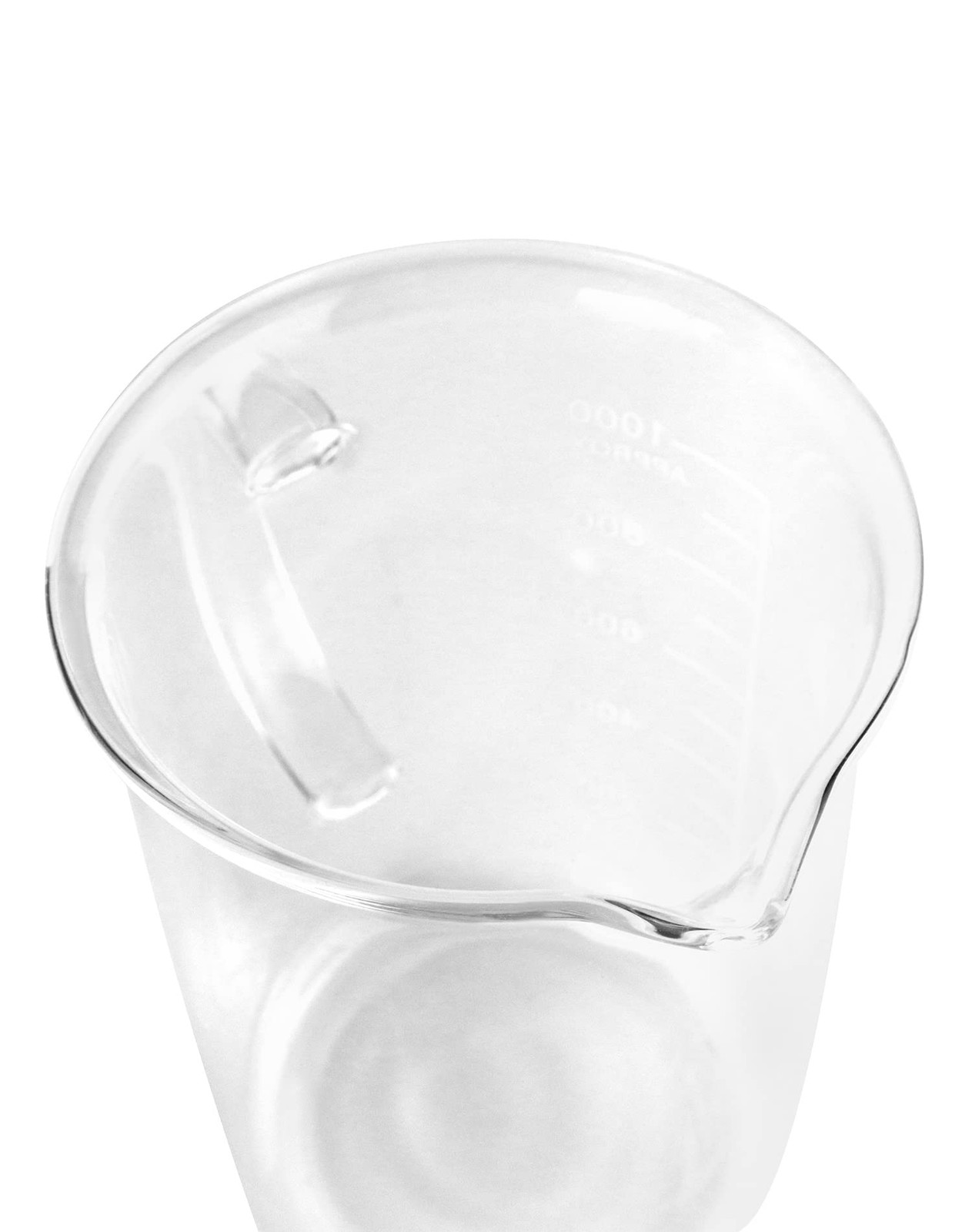 1000ml Beaker Measuring Cup Borosilicate Glass Handle Pour Spout 2 Pack