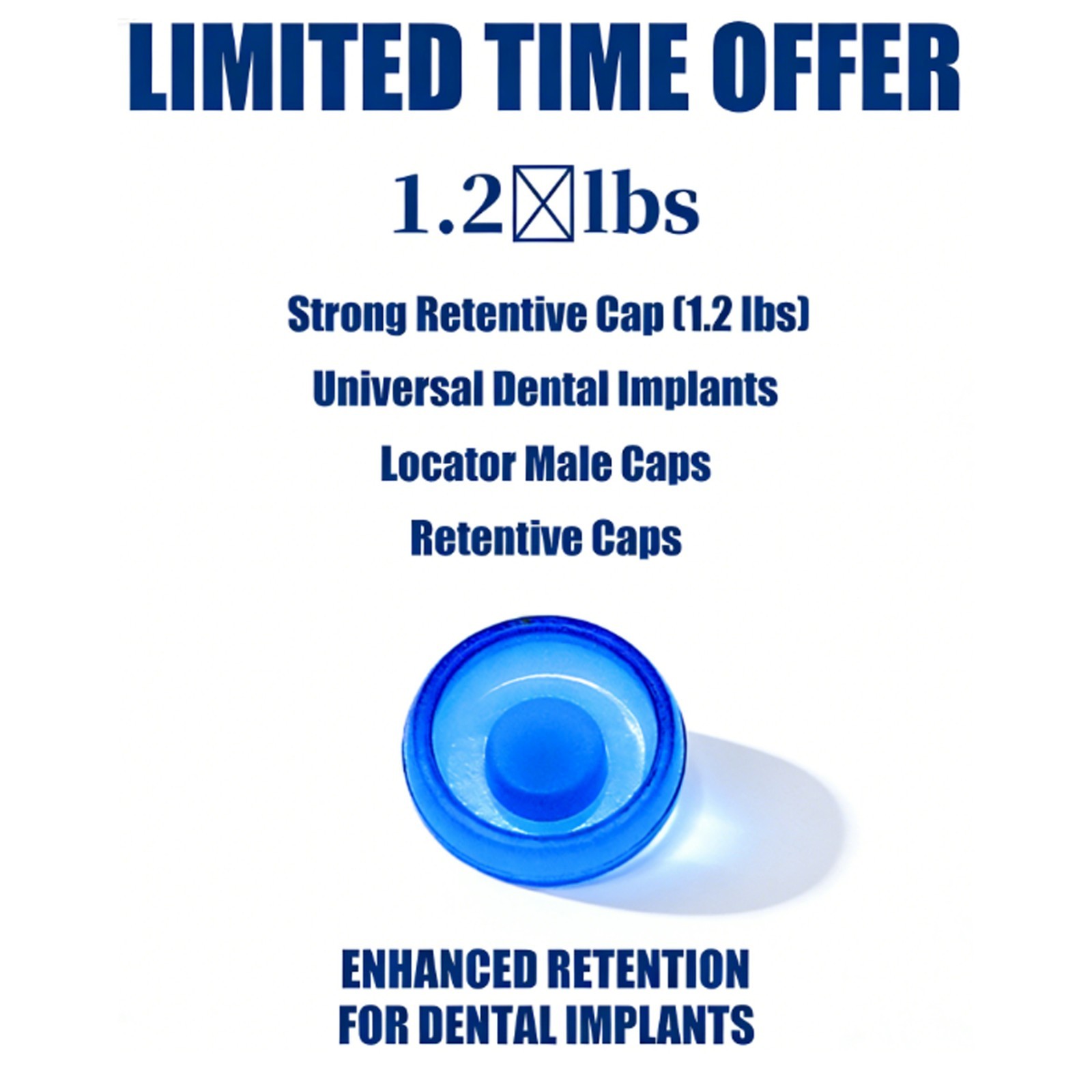 US Dental Zest Locator Classic PEEK Retention Inserts Male Caps for Overdenture