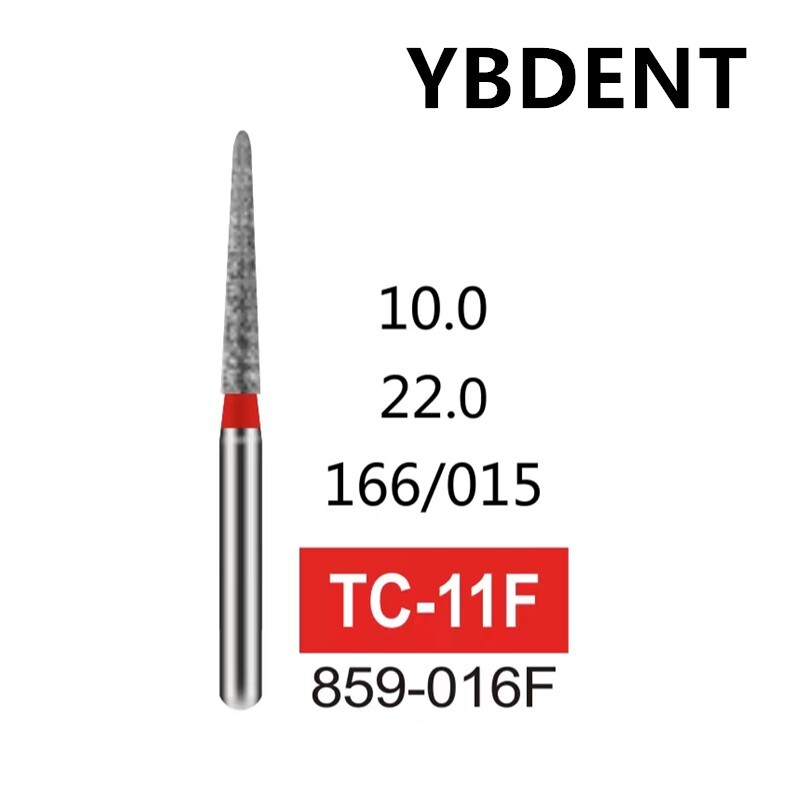100 PCS TC-11F Taper Conical Needle End Fine Grit FG Dental Diamond Burs