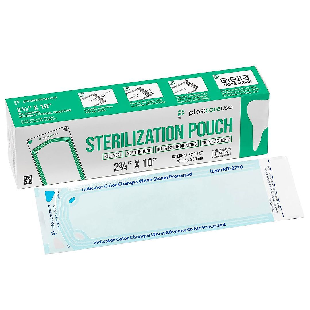 plastcareusa Self Seal Sterilization Pouch, 2.75″ x 10″, 200/Box