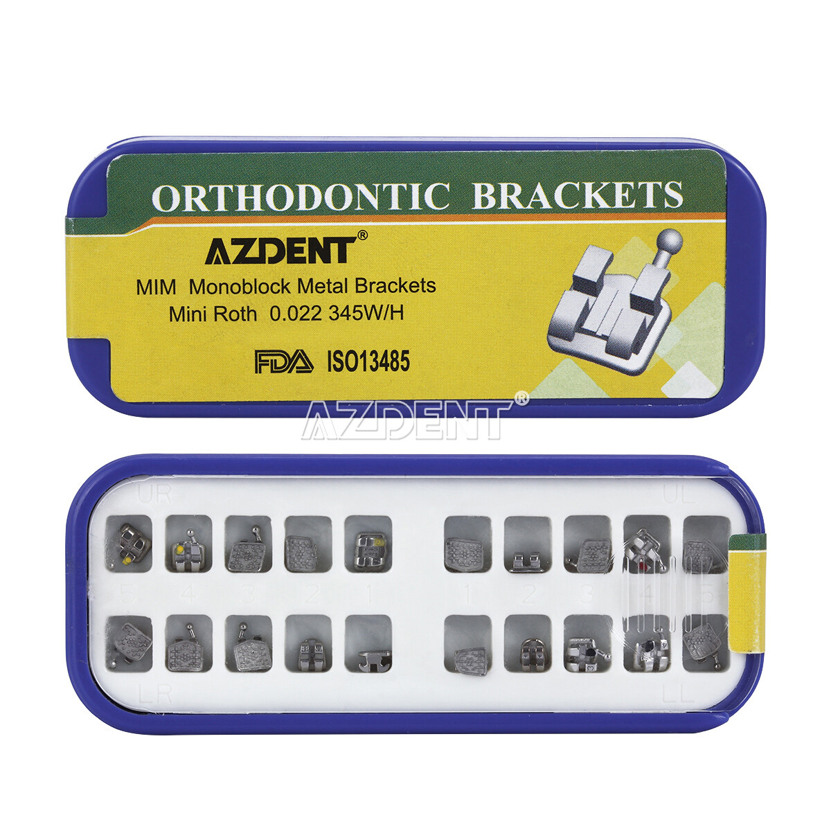 AZDENT Dental Orthodontic Bracket Braces MIM/Split mini Roth.022 345with hook