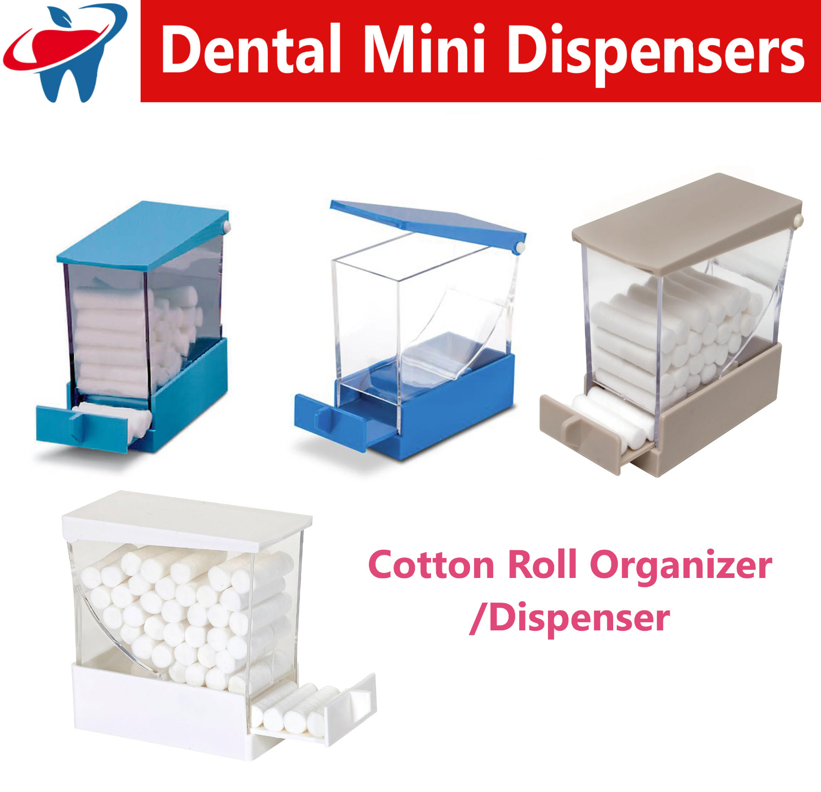 Dental Cotton Roll Dispenser Microbrush Dispenser 2″x 2″ SPONGE DISPENSER, etc.