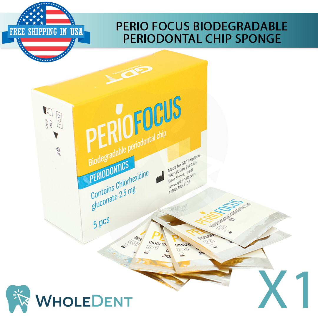 Dental PerioFocus Collagen Chips Sponge Perio Sterile Chlorhexidine Surgical