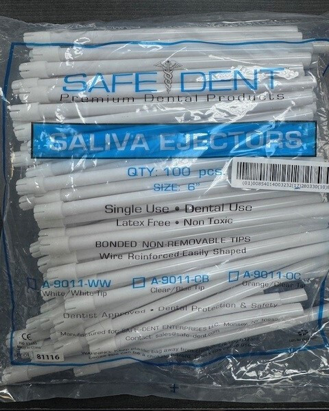 100-1000 Dental Saliva Ejectors Ejector Disposable Suction Tips 1 -10 Bags WHITE