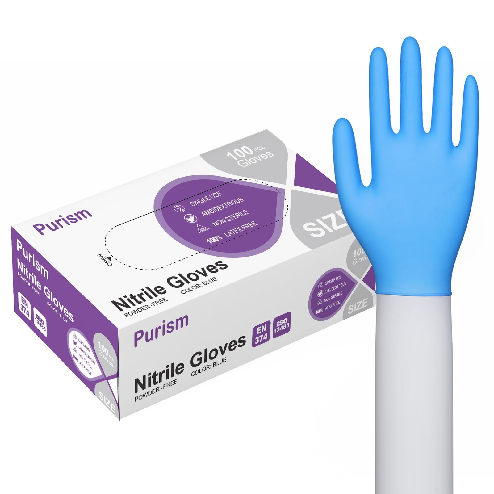 Daddy’s Choice Disposable Blue Nitrile Gloves, Medium (Pack of 100),