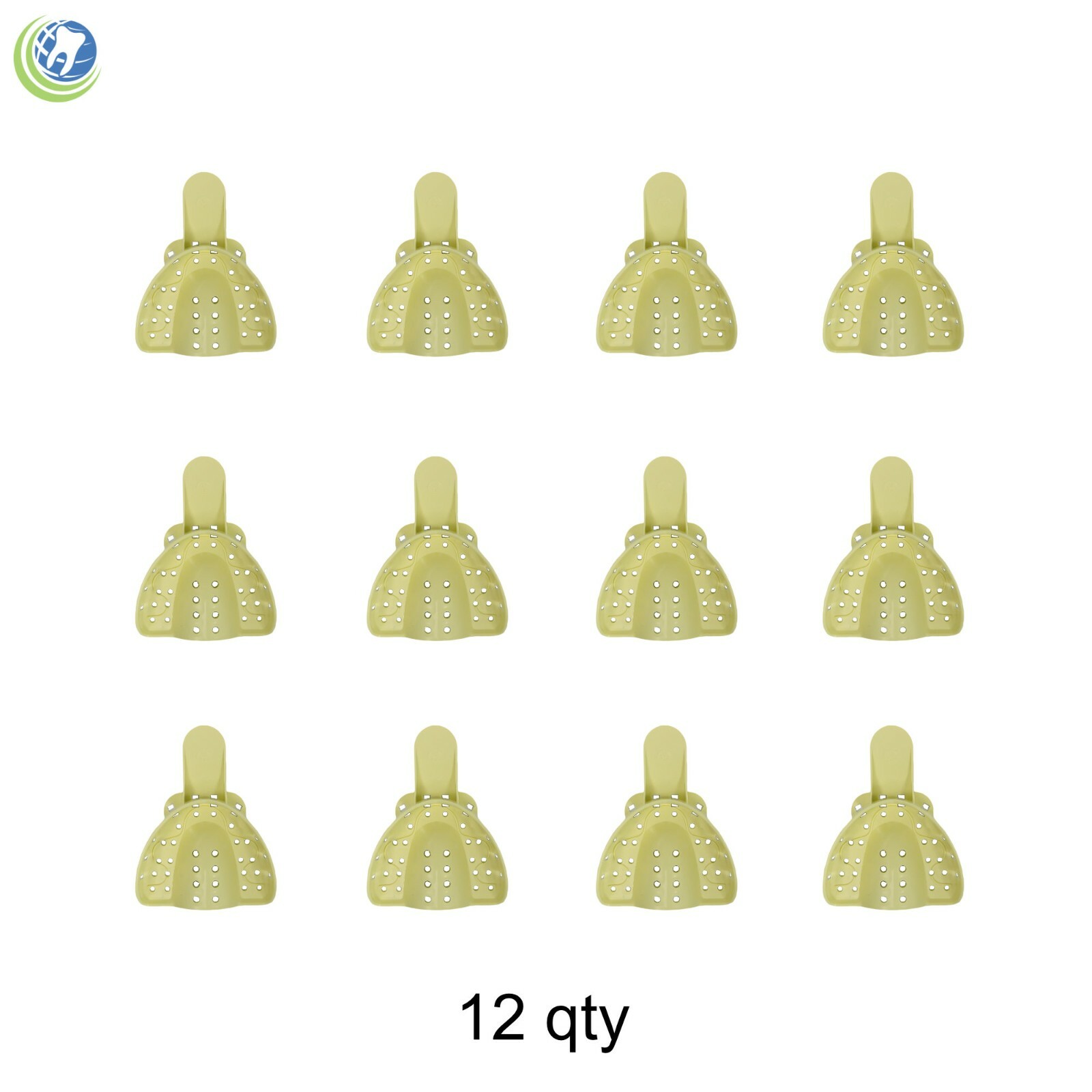 DENTAL PLASTIC AUTOCLAVABLE IMPRESSION TRAYS UPPER MEDIUM UM #3 12/Bag