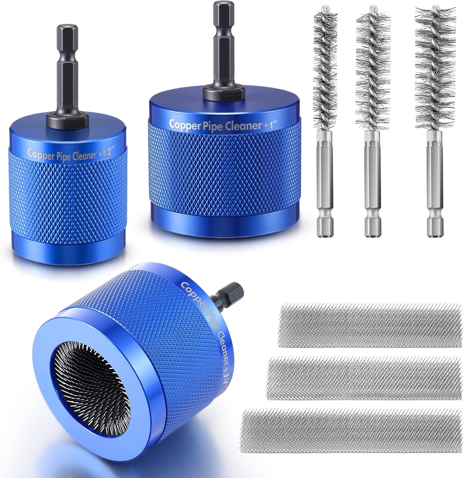 Copper Pipe Cleaner for Drill Set Includes External Stainless Steel Wire Bore…