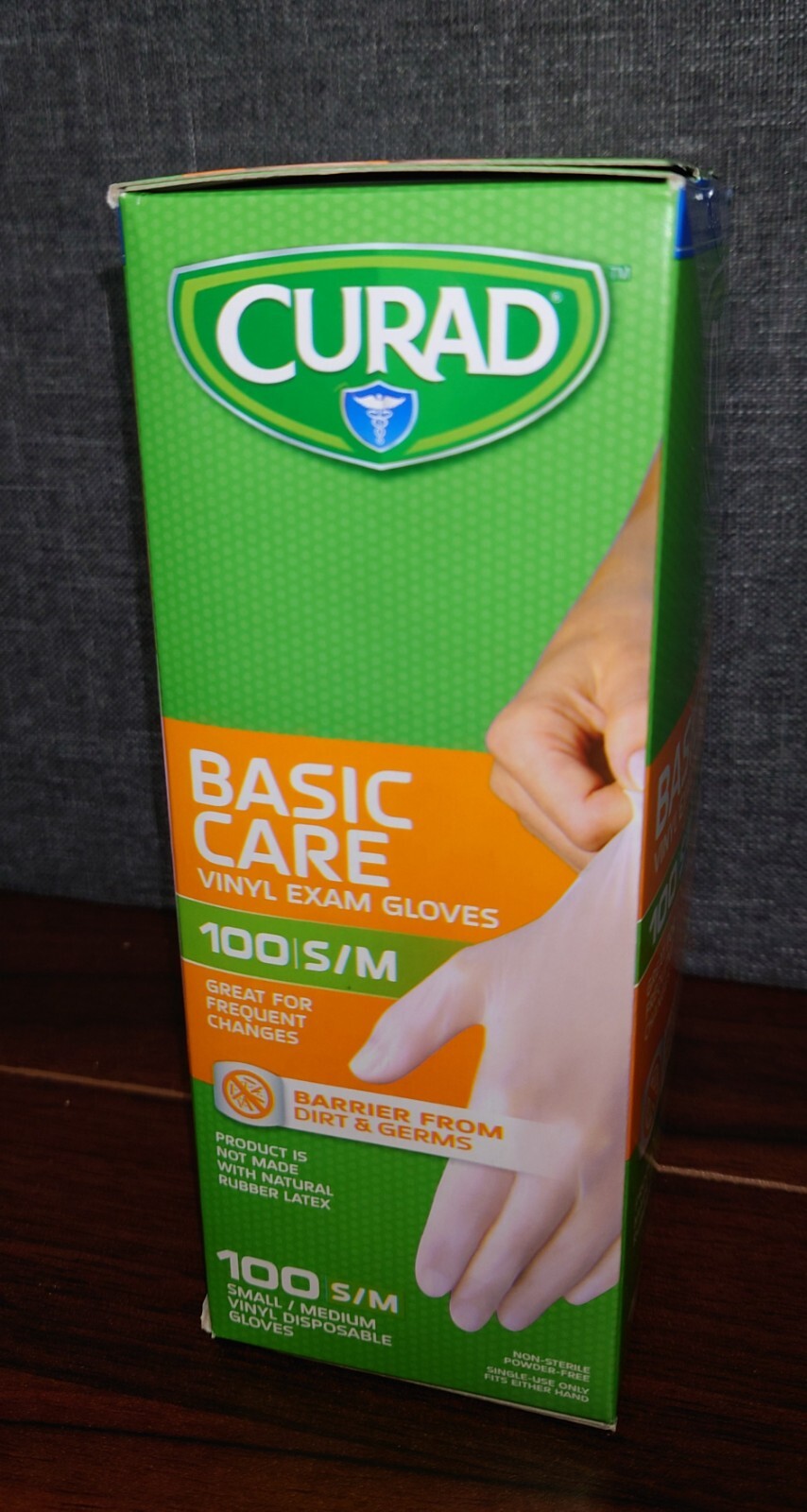 CURAD Basic Care Vinyl Exam Gloves, Size Small & Medium/ 100 Gloves**SEALED