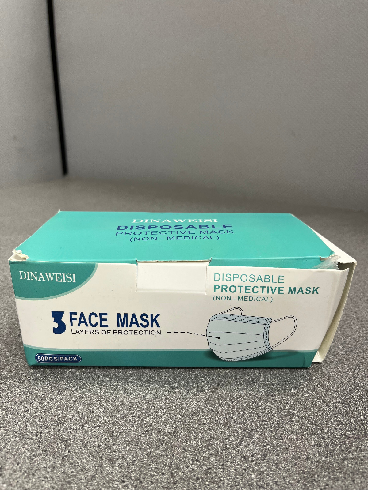 50pcs/pack Blue DINAWEISI Disposable protective mask non-medical Face Mask