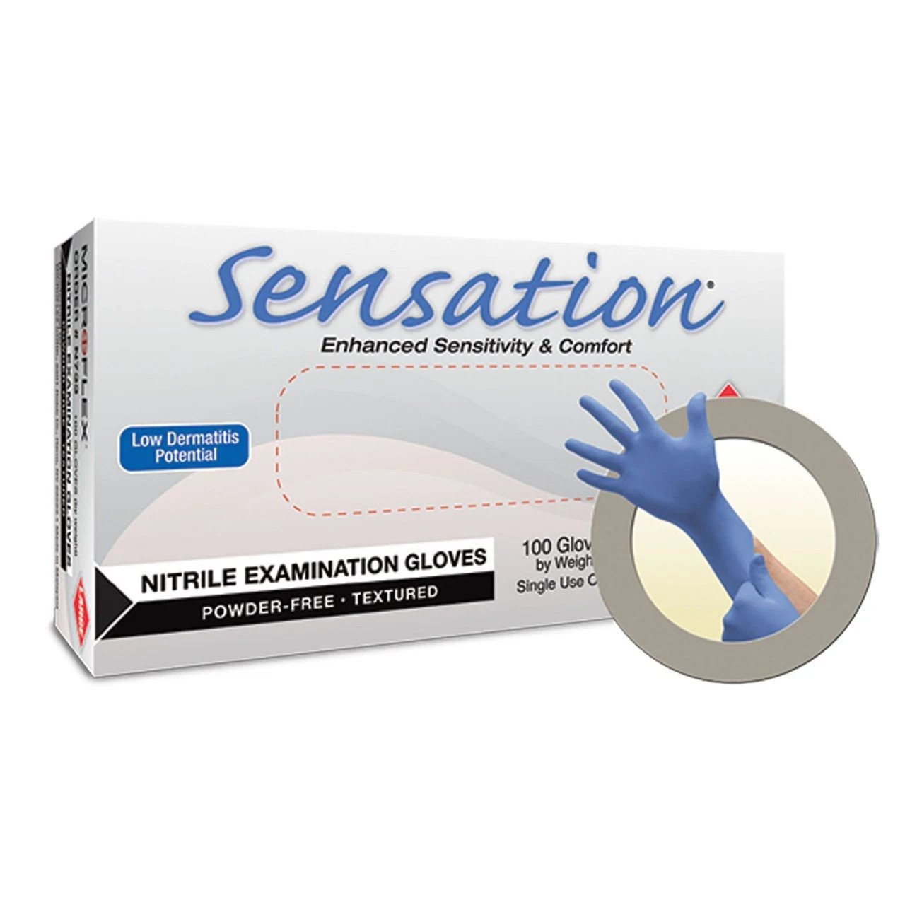 10Boxes of 100ea Microflex N733 Sensation Powder Free Nitrile Gloves XLarge Blue