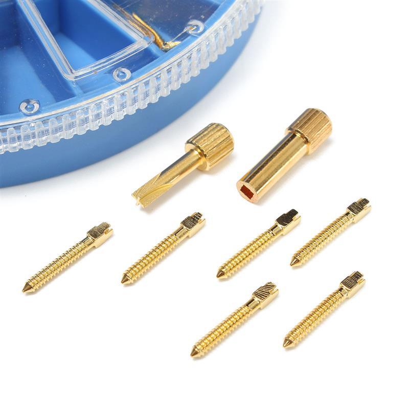120pc Dental Screw Post Completed Silver/Gold Plated Endo Conical Pin Fiber Post