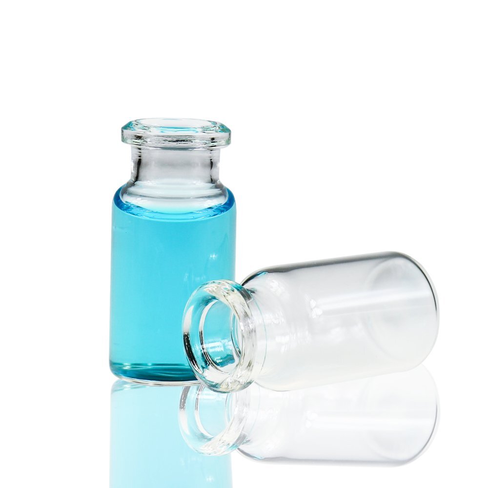 3000- 10ml Glass Vials Clear Headspace Vial 20mm Crimp Caps Flat Bottom Sample