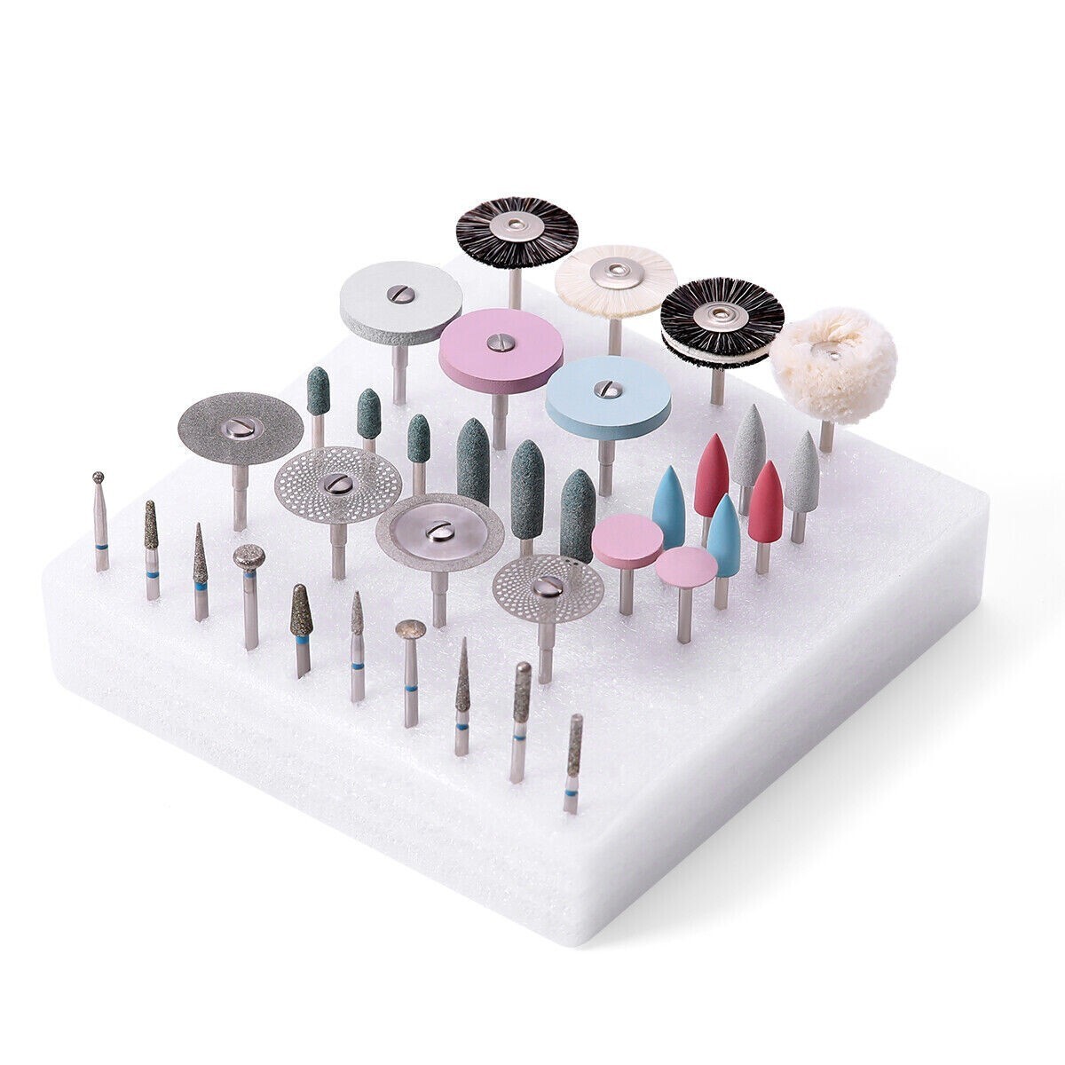 35Pcs/51Pcs Dental Polishing Kit Diamond Burs Brush Composite Ceramics Porcelain