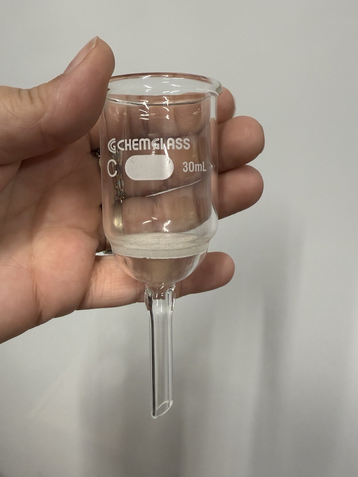 Chemglass 30mm Glass Medium Frit Disc 30mL Buchner Filter Funnel