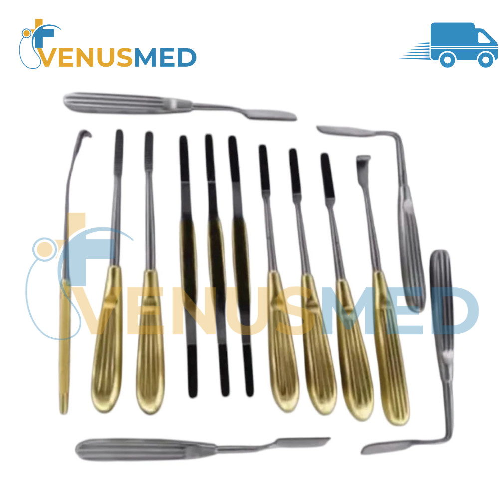 Plastic Surgery Face Lift Endoscopic Brow lift Nasal Rasps Instrument Box 15 PCS