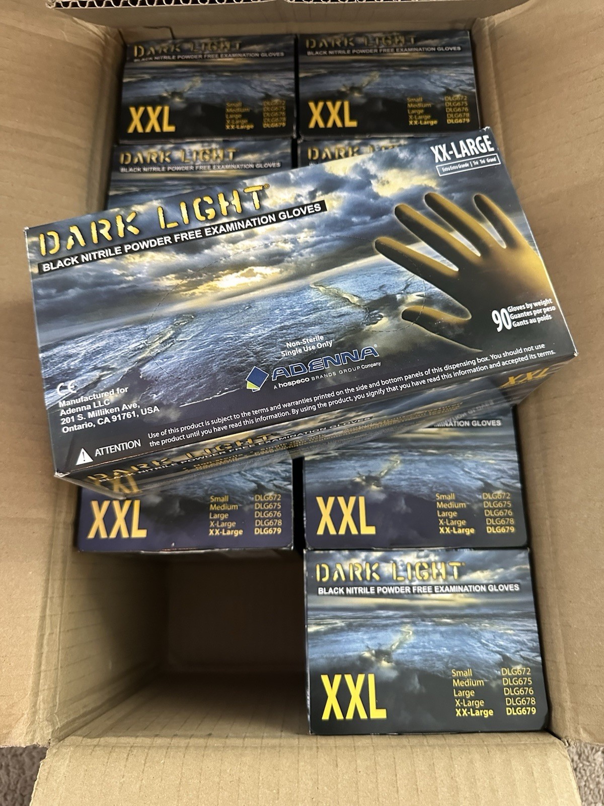 Dark Light Disposable Nitrile Gloves – Heavy Duty Work Gloves- XXL (900ct)