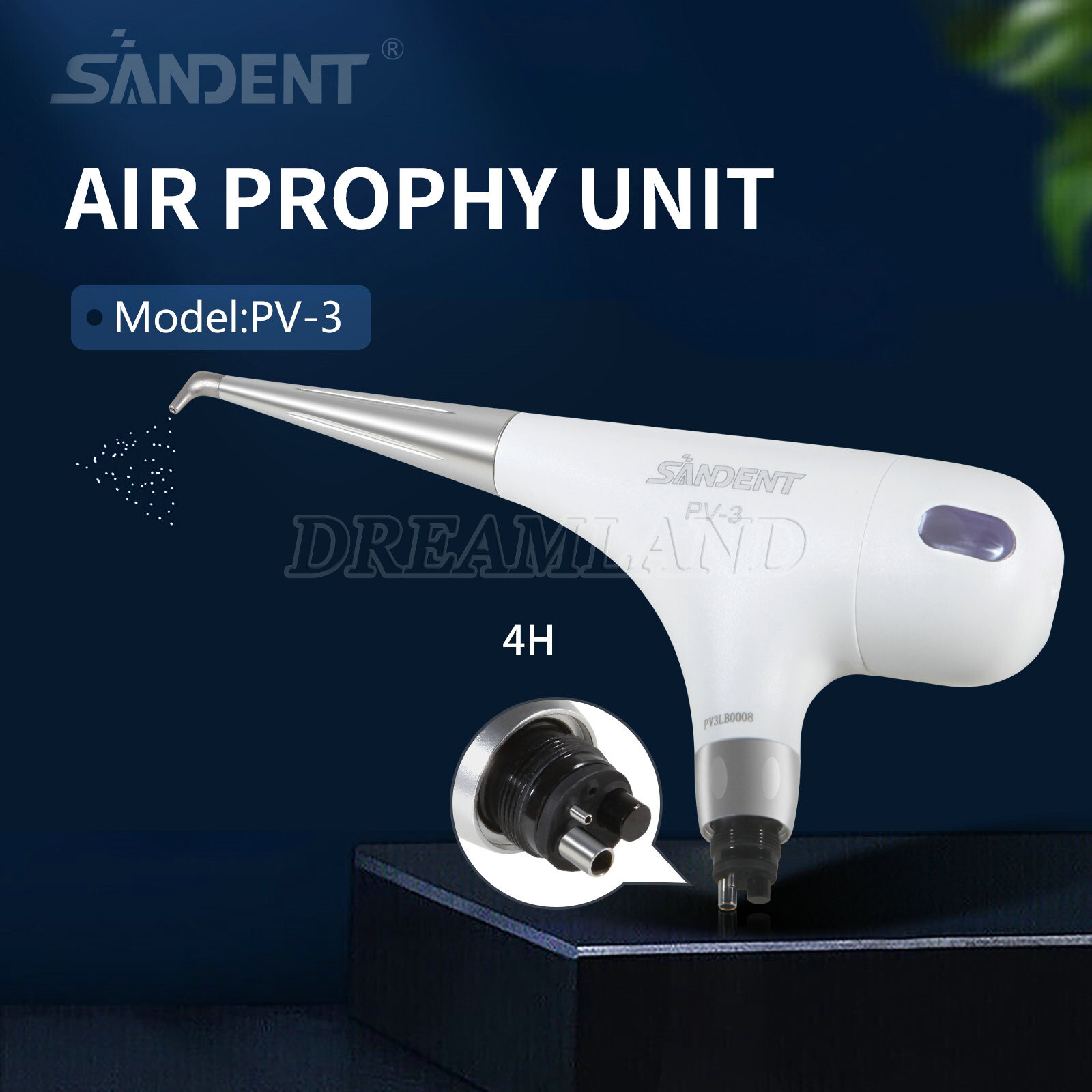 Dental 4 Hole Air Prophy Flow Teeth Polishing Polisher Handpiece Hygiene PV3