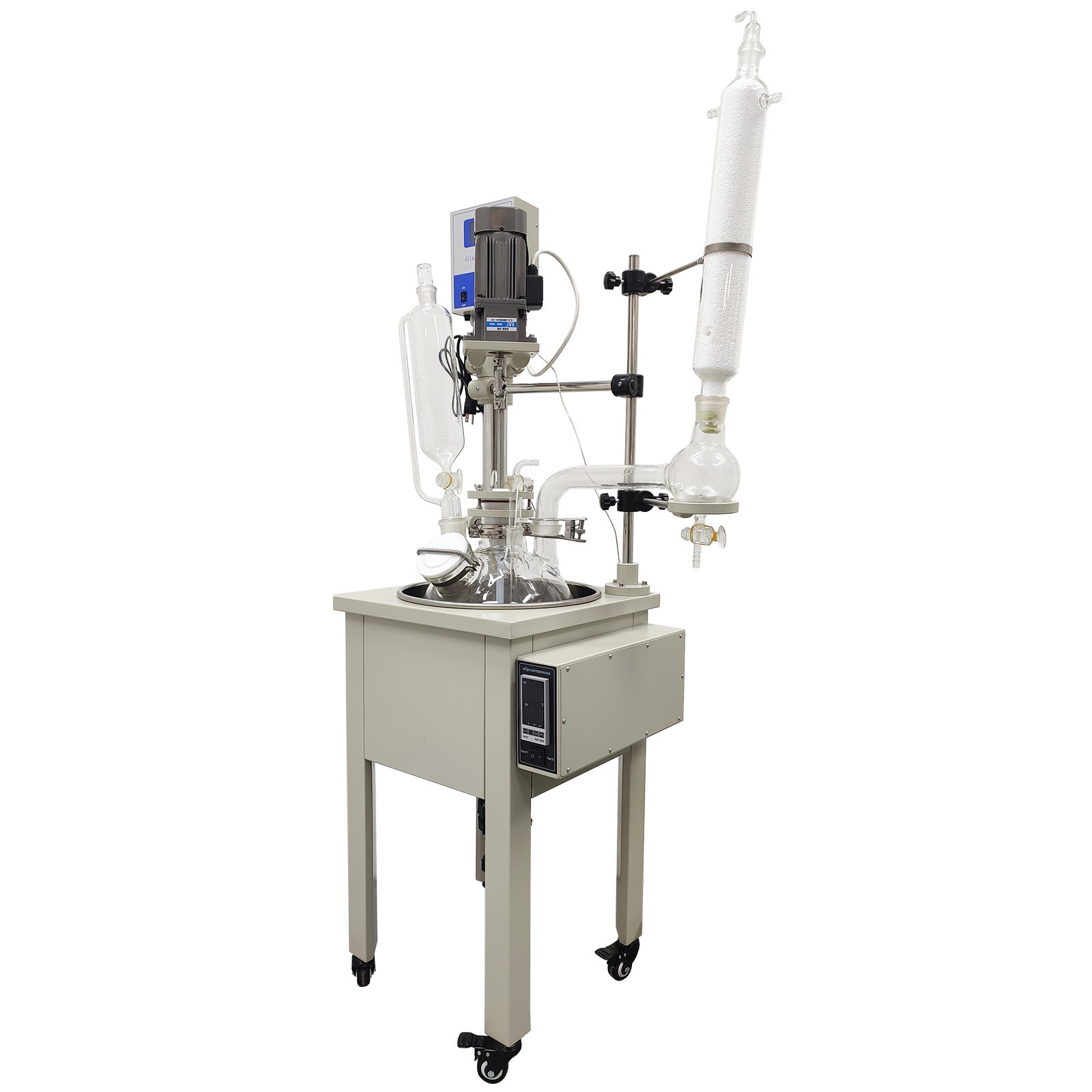 110V 10L Lab Jacketed Glass Reactor Laboratory Glass Reactor Digital Display
