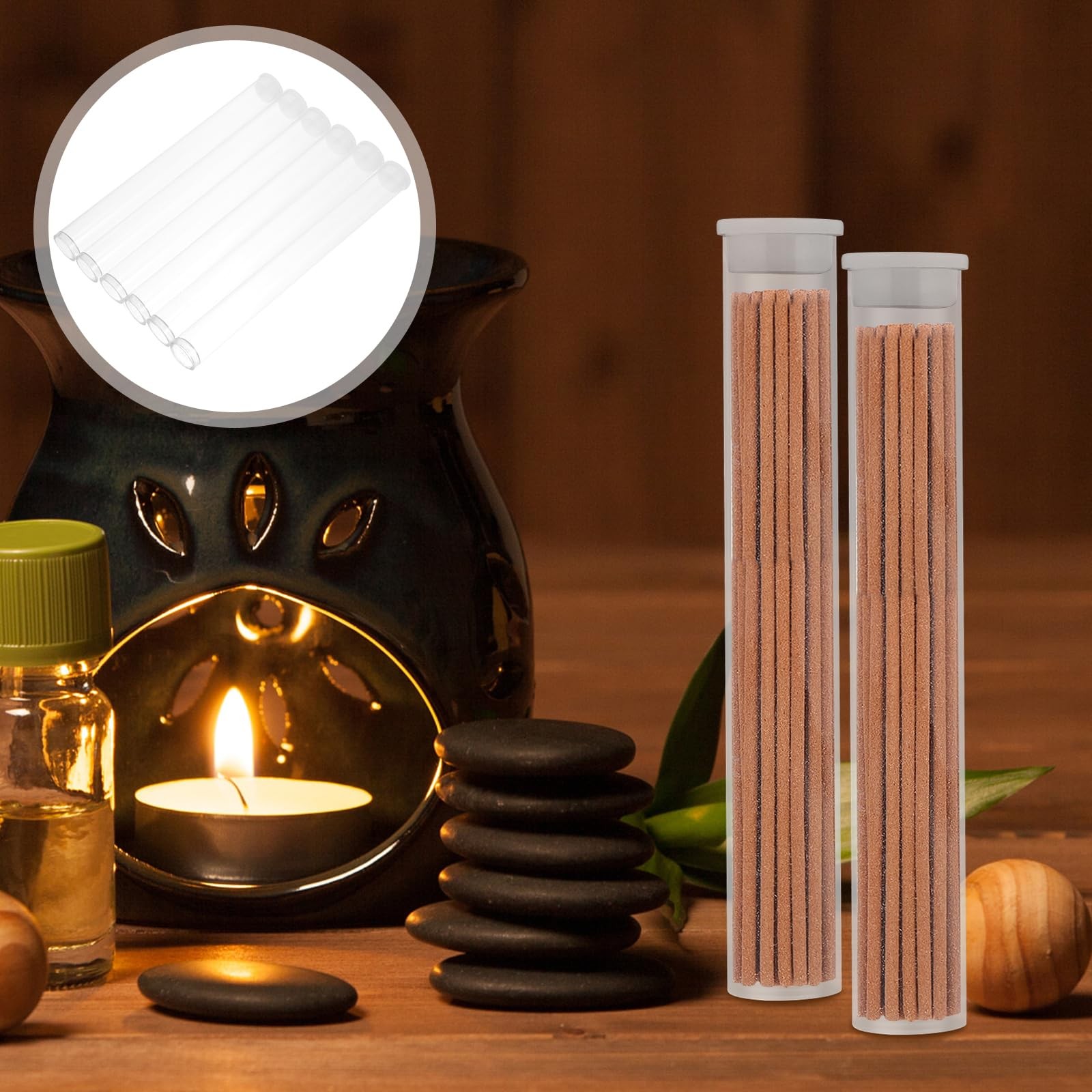 Clear PVC Tube 6 PCS Acrylic Tubes with Caps Empty Packaging Bead Storage