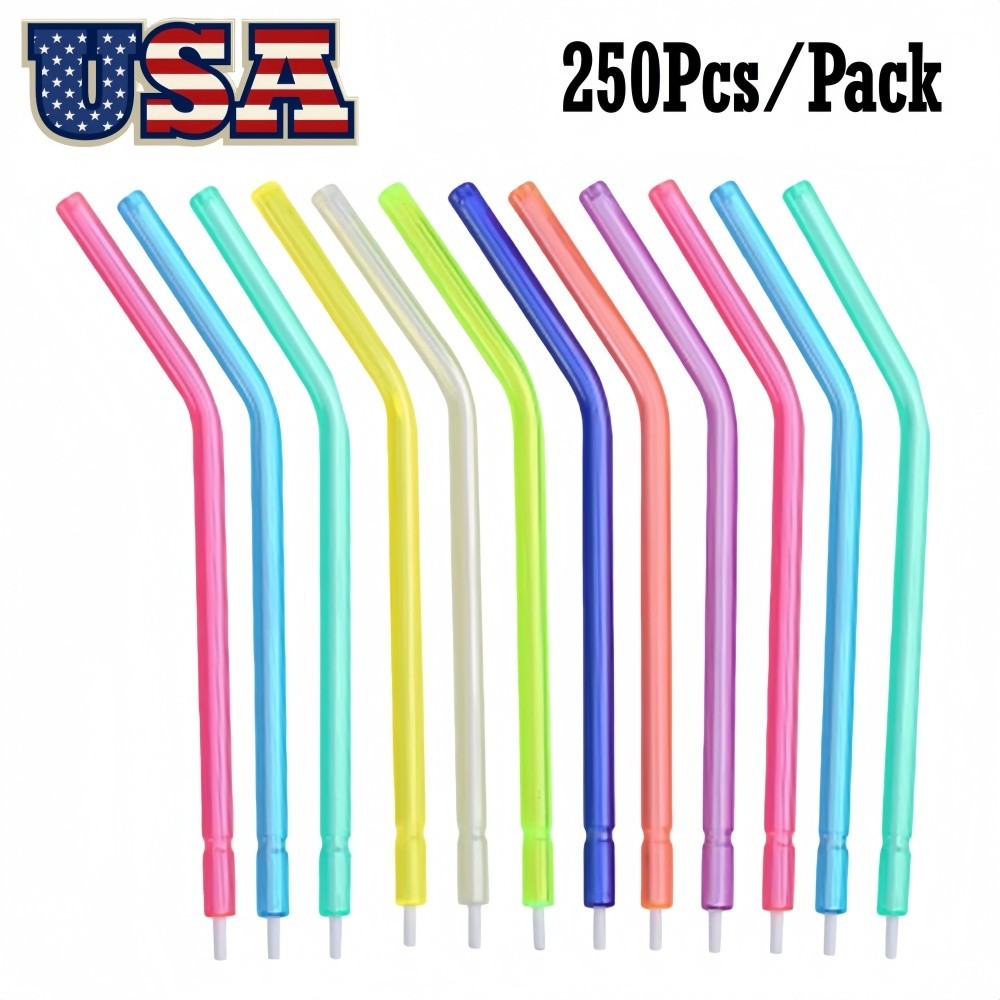 250pcs Dental 3-Way Air Water Syringe Disposable Spray Tips Triple Nozzles Tubes