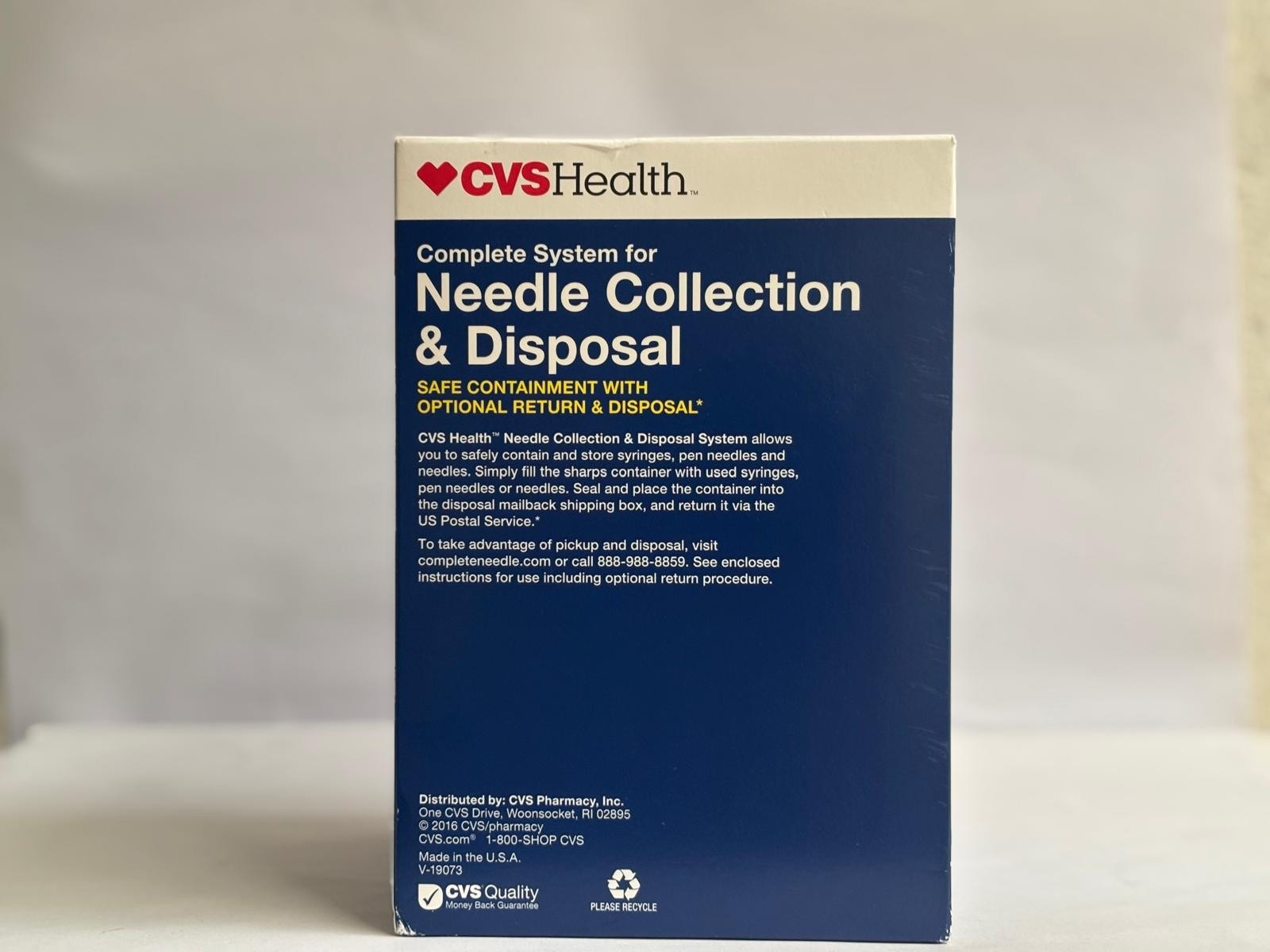 “CVS Health Sharps Needle Disposal Collection Container Kit – New Sealed – USPS