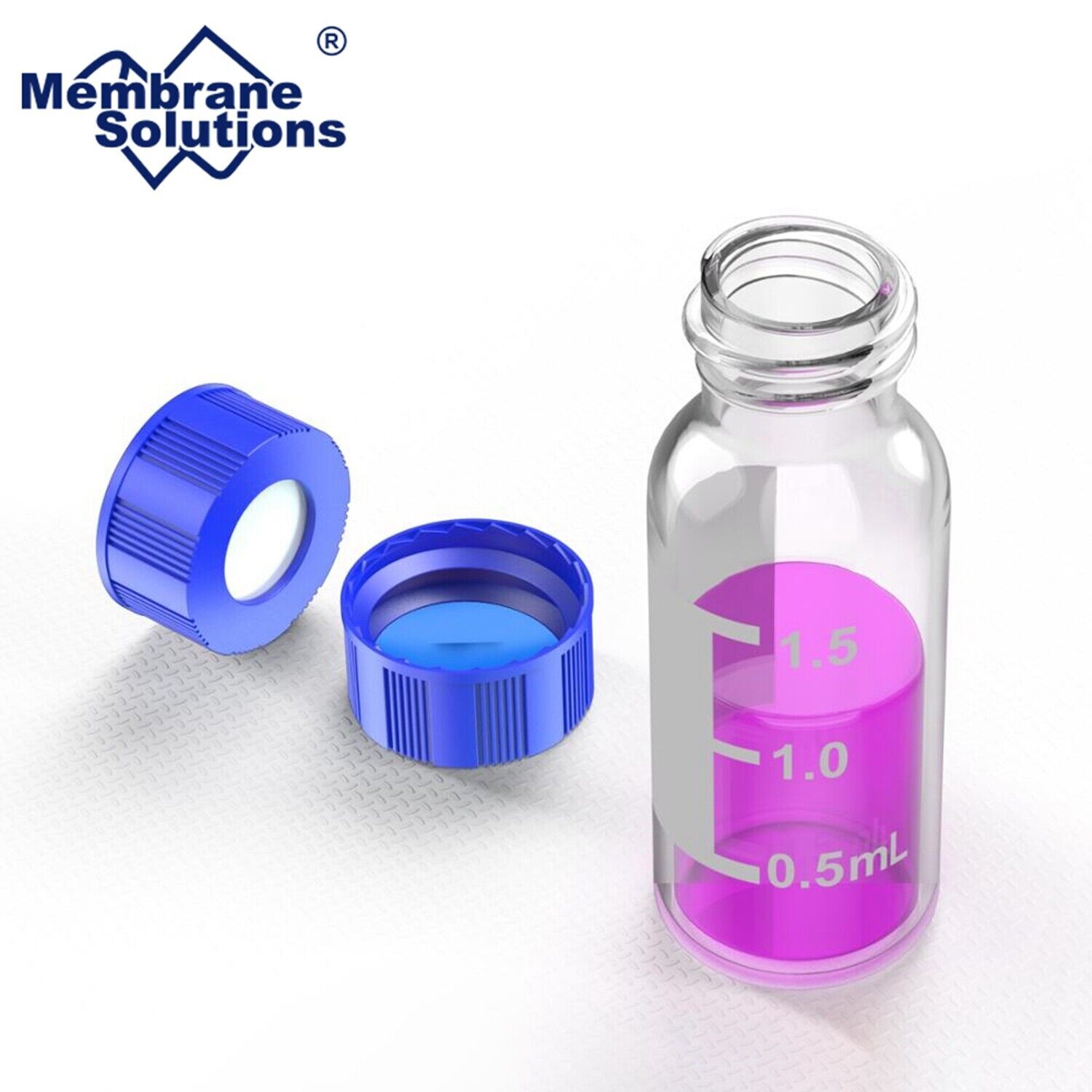1000x Clear/Amber Autosampler Vials 2ml HPLC 9-425 Screw PTFE Caps Writting Area