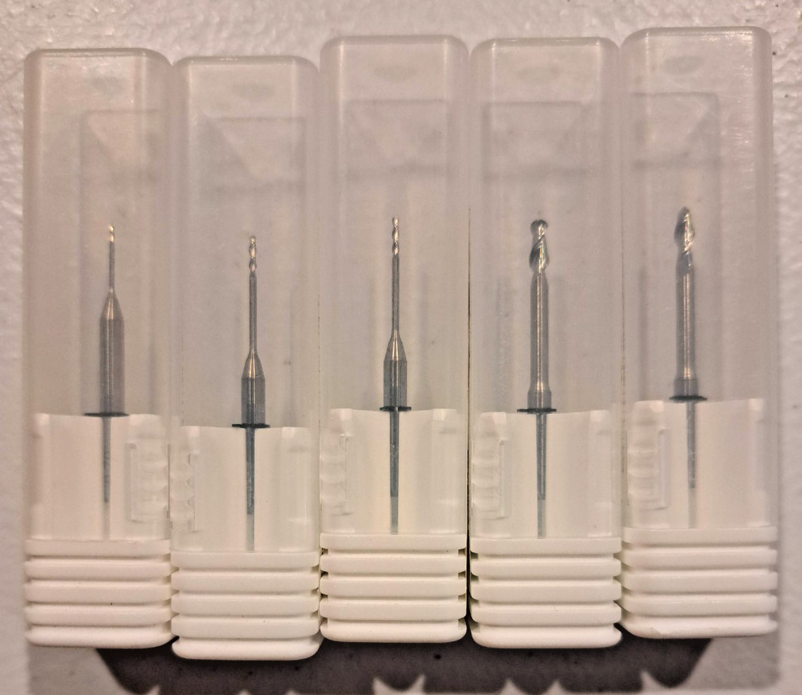 Lot of 5 GENUINE OEM Zenotec Wieland Mini Dental Milling Burs 0.7/1.0/2.5mm