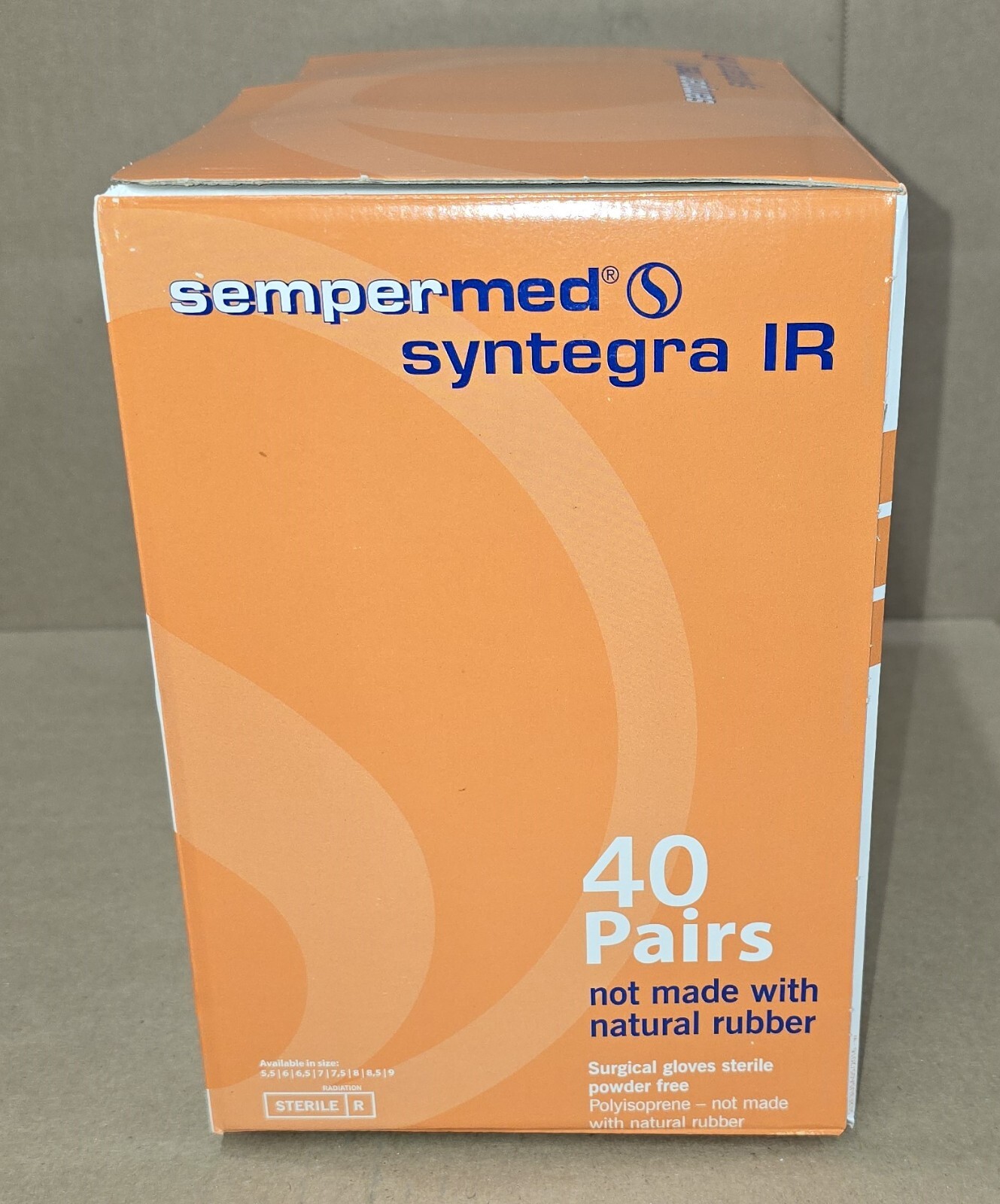 Sempermed Syntegra IR Polyisoprene Surgical Gloves Sterile Size 8 1/2, 40/pairs