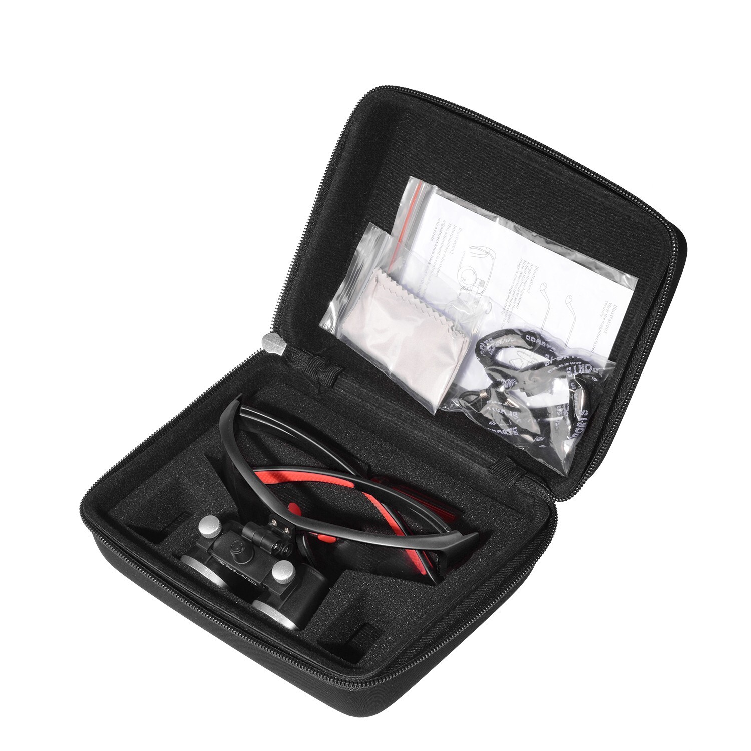 Dental Medical Binocular Loupes 3.5X-420mm Adjustable Magnifer Glasses Black US