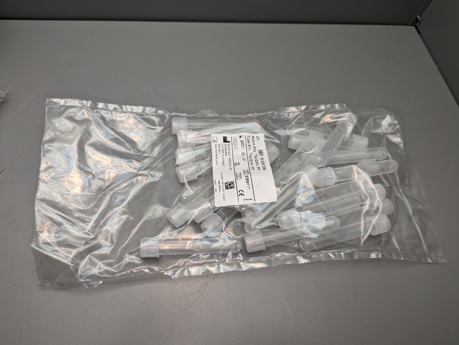 SARSTEDT 55.526.006 12 X 75MM TUBE 5ML ROUND BOTTOM POLYPROPYLENE 25/bag