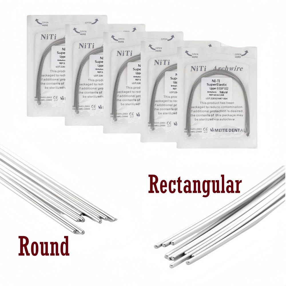 Dental Orthodontic Arch Wire Super Elastic NITI Natural Form Round Rectangular